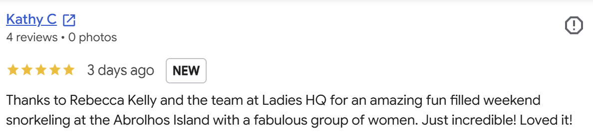 Google review from Kathy C